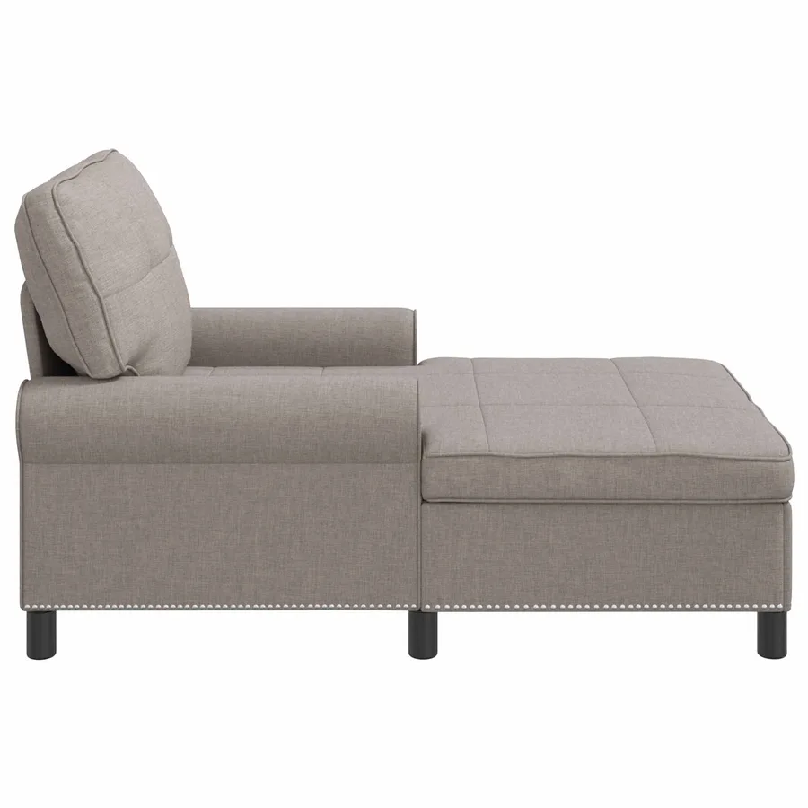 Chaise longue avec coussin Taupe 91 x 157 x 91 cm tissu - 5
