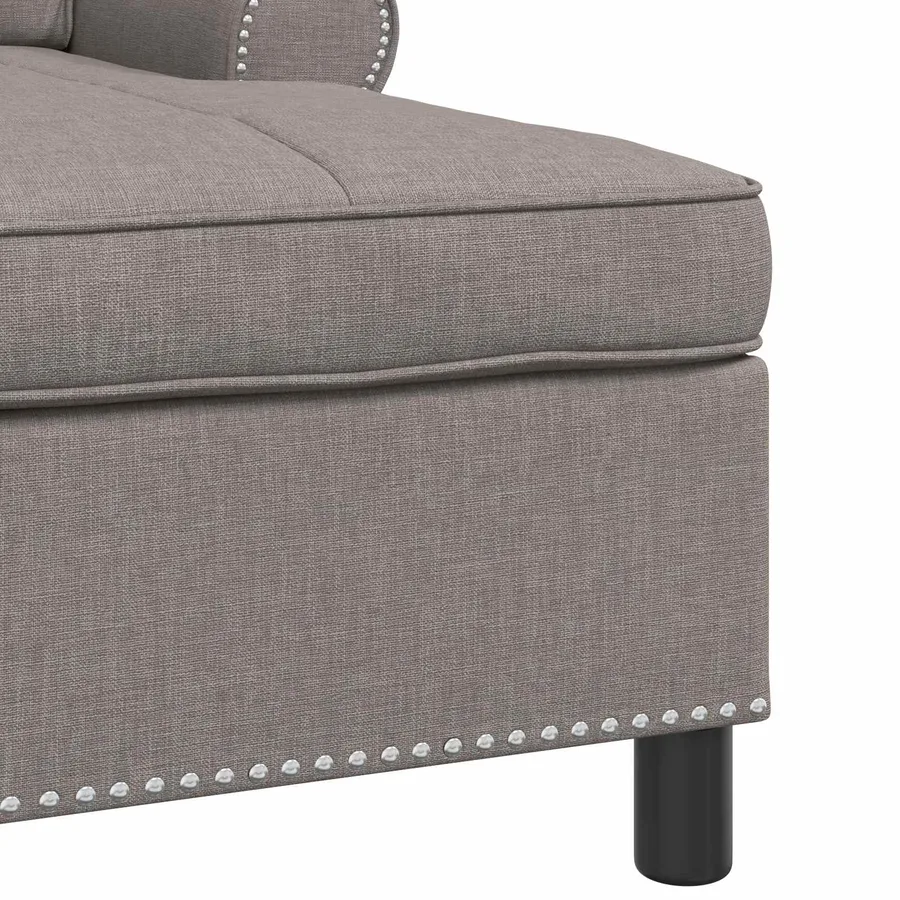 Chaise longue avec coussin Taupe 91 x 157 x 91 cm tissu - 7