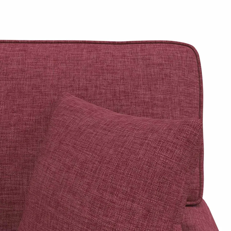 Chaise lounge avec jupe avec coussin 3 pcs Bordeaux tissu - 9