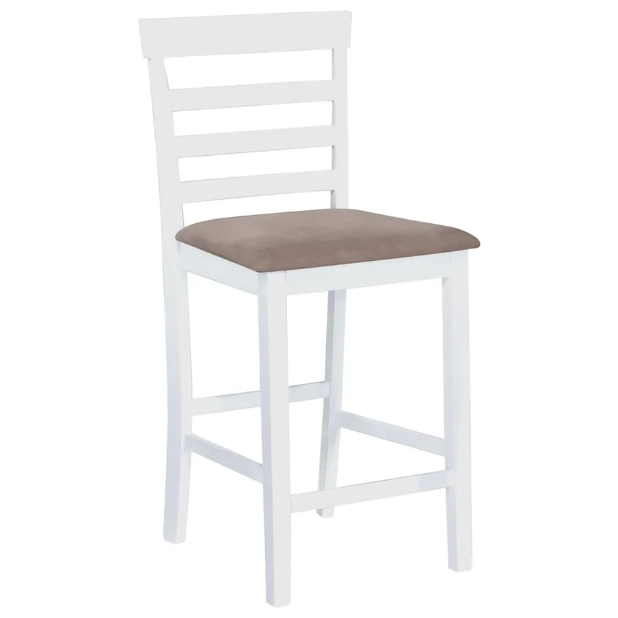 Chaises de bar lot de 2 blanc tissu - 2