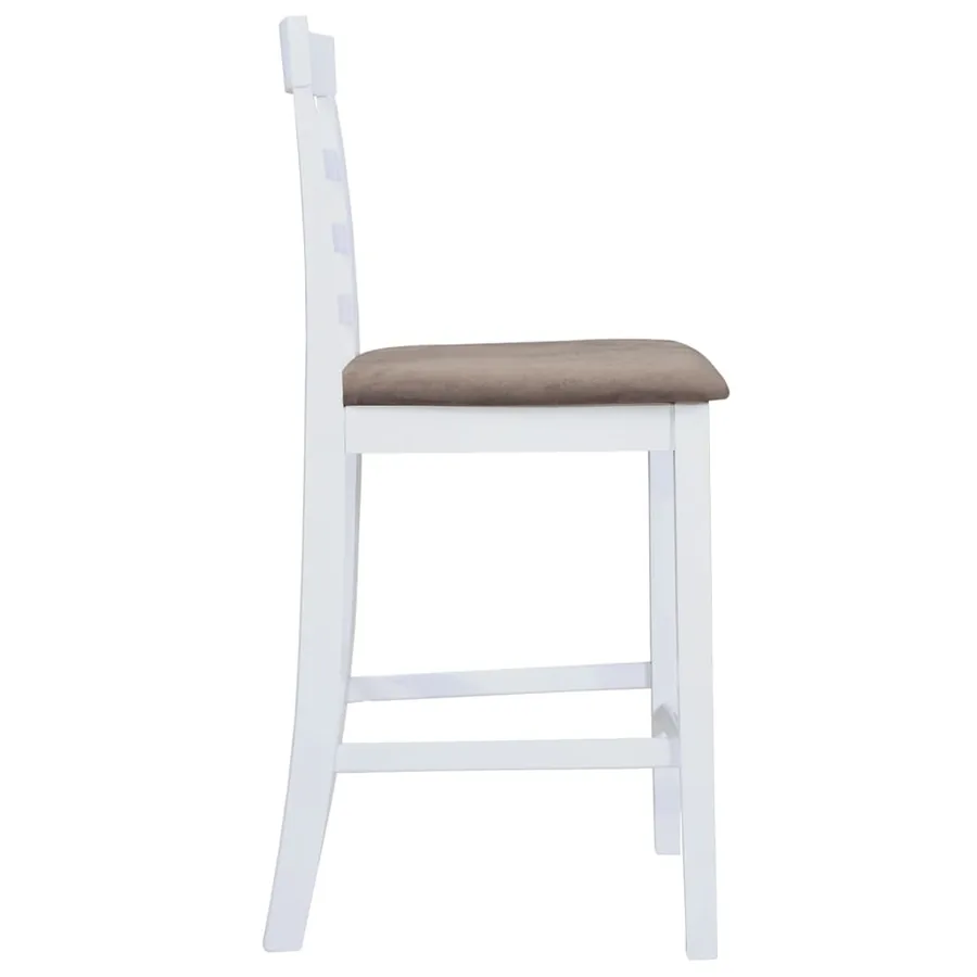 Chaises de bar lot de 2 blanc tissu - 5
