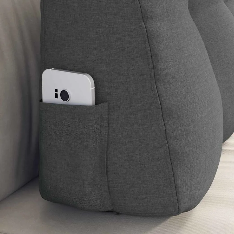 Coussin de Dos Gris foncé 80 x 24 x 50 cm tissu - 5
