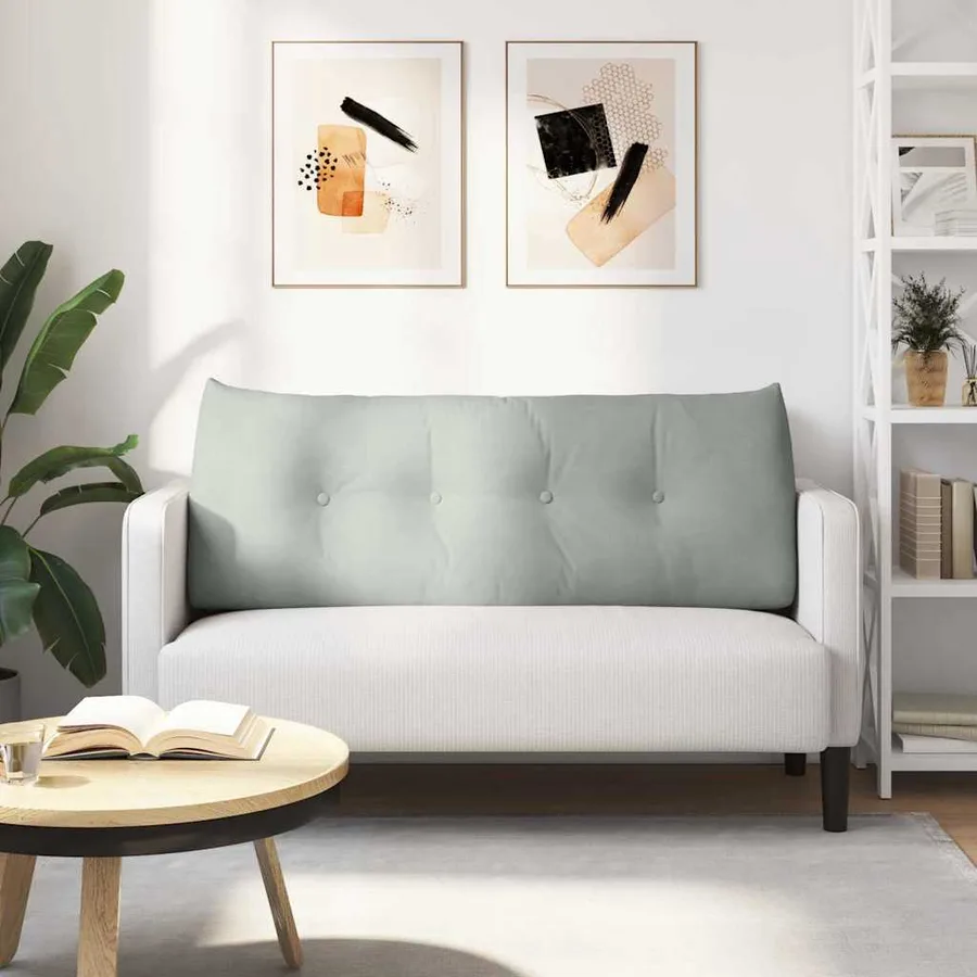 Coussin de Dos Gris clair 120 x 24 x 50 cm Velours - 4