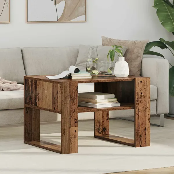 Table basse Bois ancien 66 x 53 x 45 cm Bois d'ingénierie