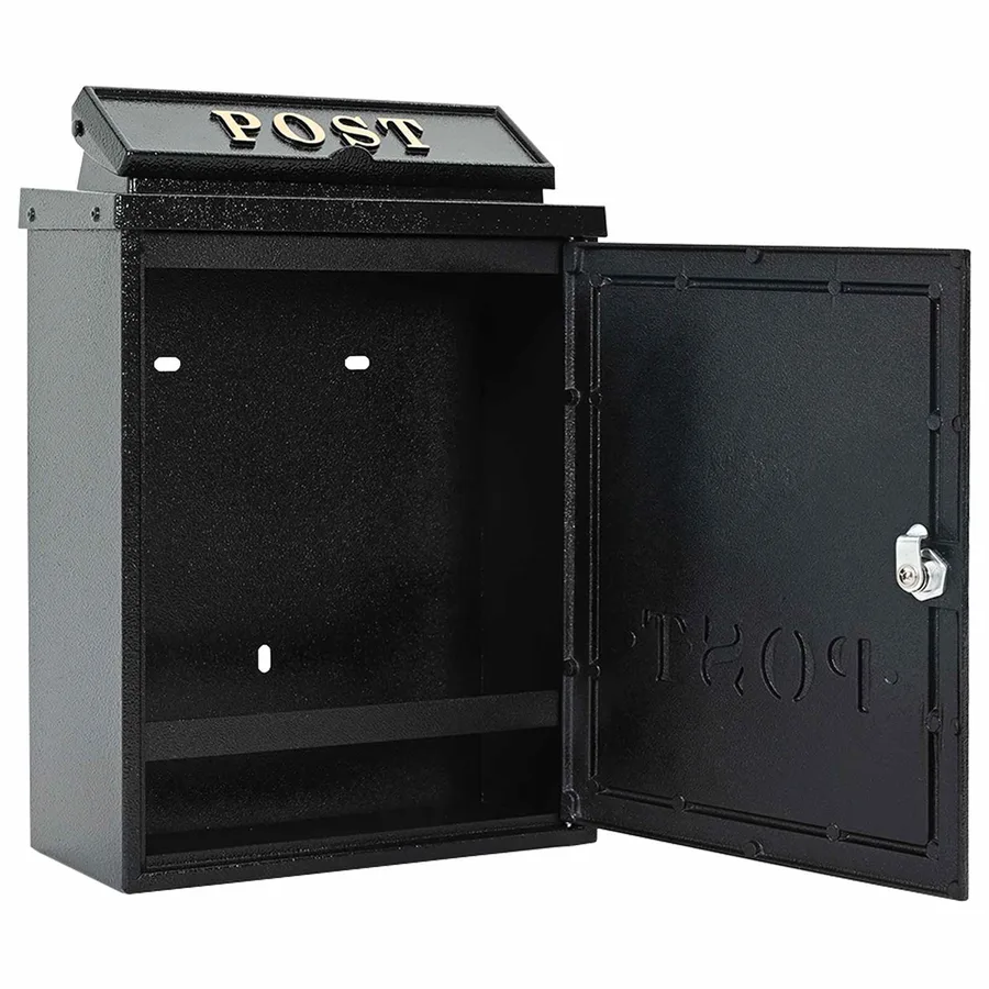 Boîte aux lettres murale Noir 29 x 13 x 41 cm Aluminium coulé - 5