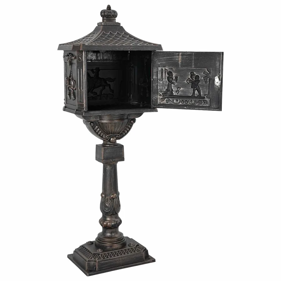 Boîte aux Lettres Debout avec porte Bronze 42,5 x 29,5 x 117 cm - 5