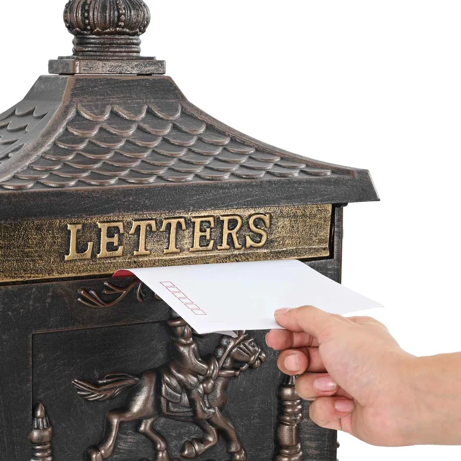 Boîte aux Lettres Debout avec porte Bronze 42,5 x 29,5 x 117 cm - 8