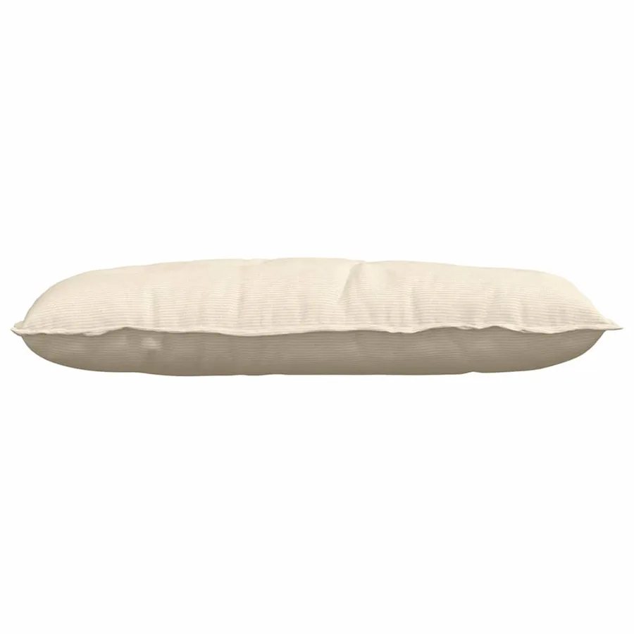 Coussin de Dos Crème 100 x 50 cm Tissu en velours côtelé - 5