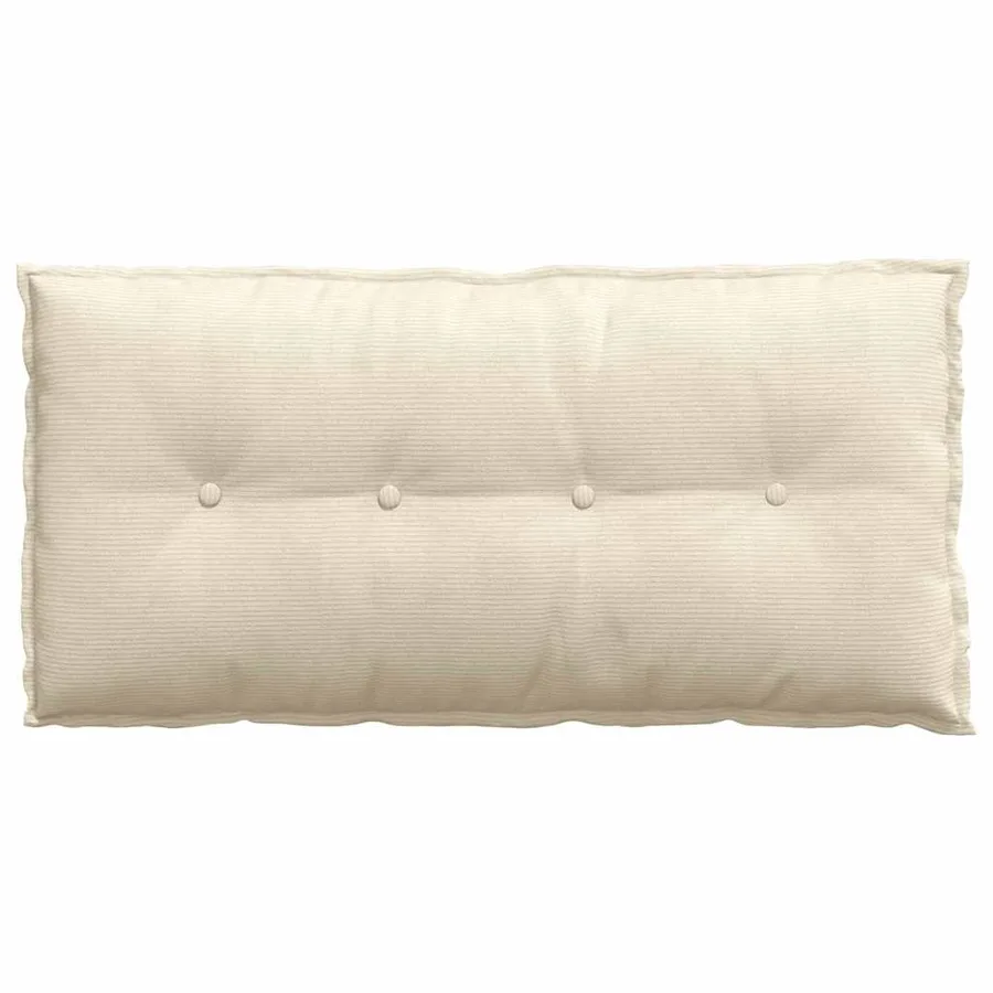 Coussin de Dos Crème 100 x 50 cm Tissu en velours côtelé - 6