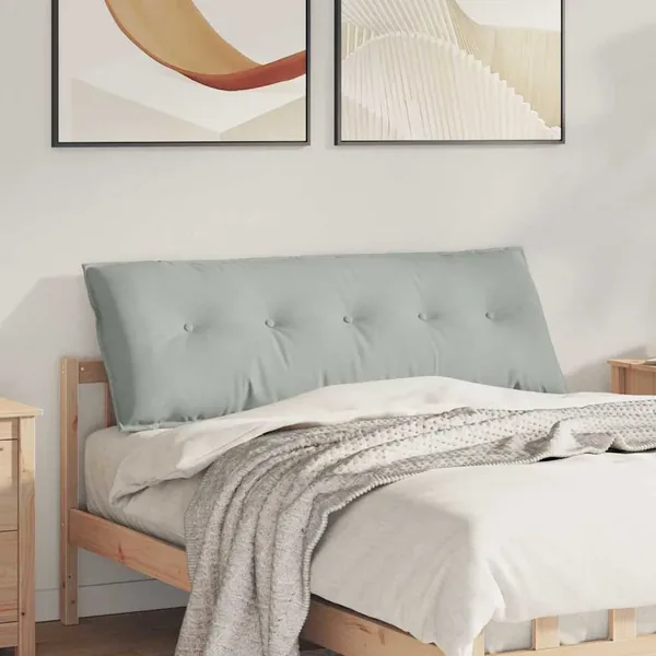 Coussin de Dos Gris clair 140 x 50 cm Tissu en velours côtelé
