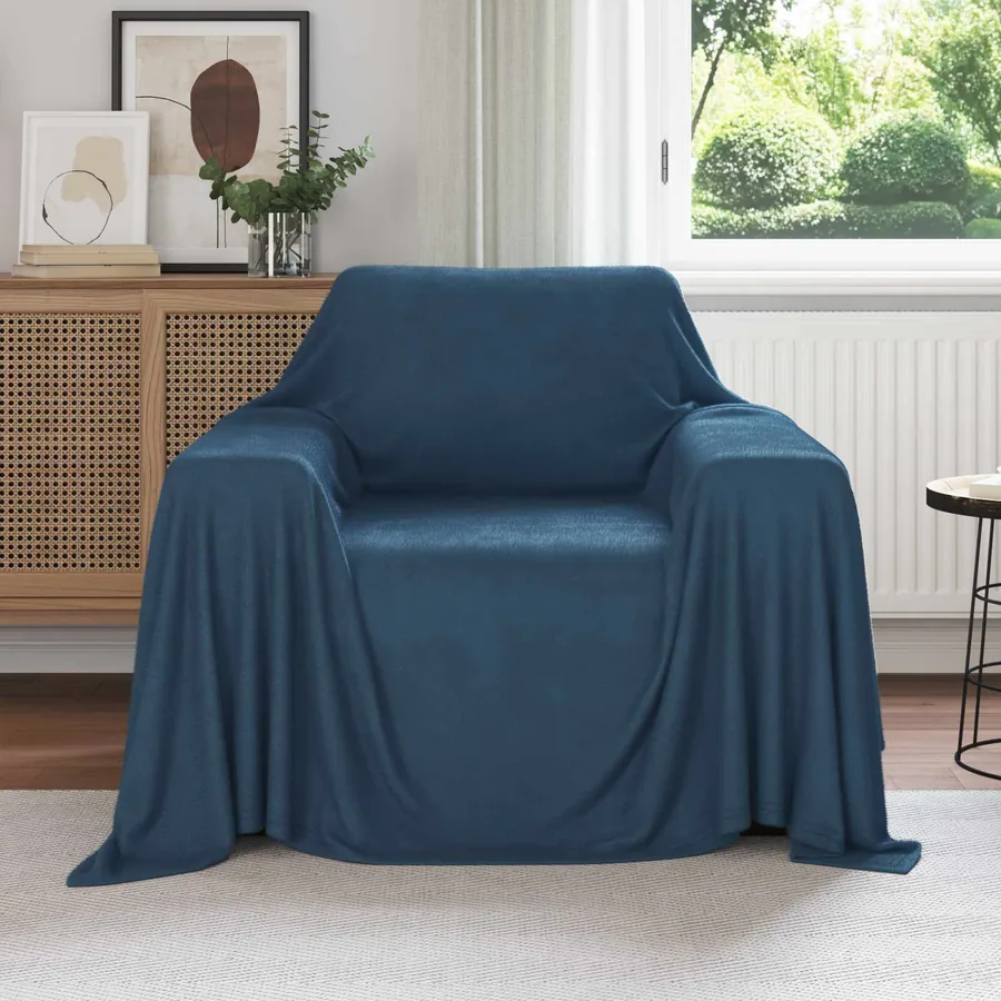 Jeté Bleu marine 210 x 140 cm Toison