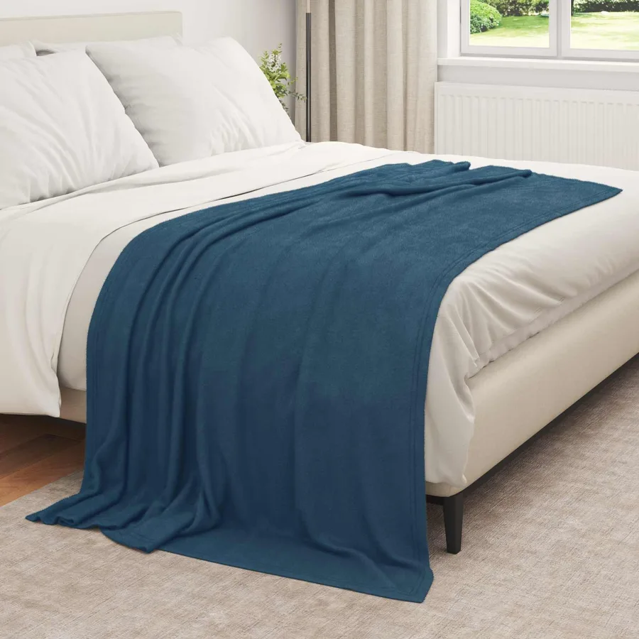 Jeté Bleu marine 210 x 140 cm Toison - 3