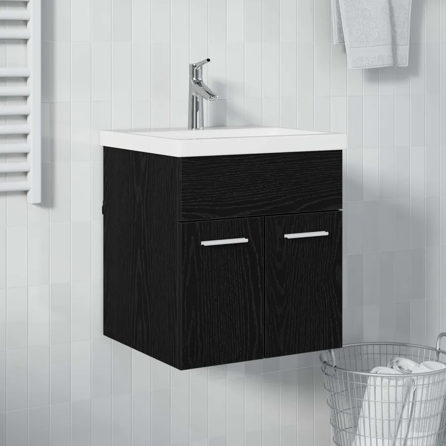 Armoire d'évier Chêne noir 41 x 38,5 x 46 cm Bois d'ingénierie