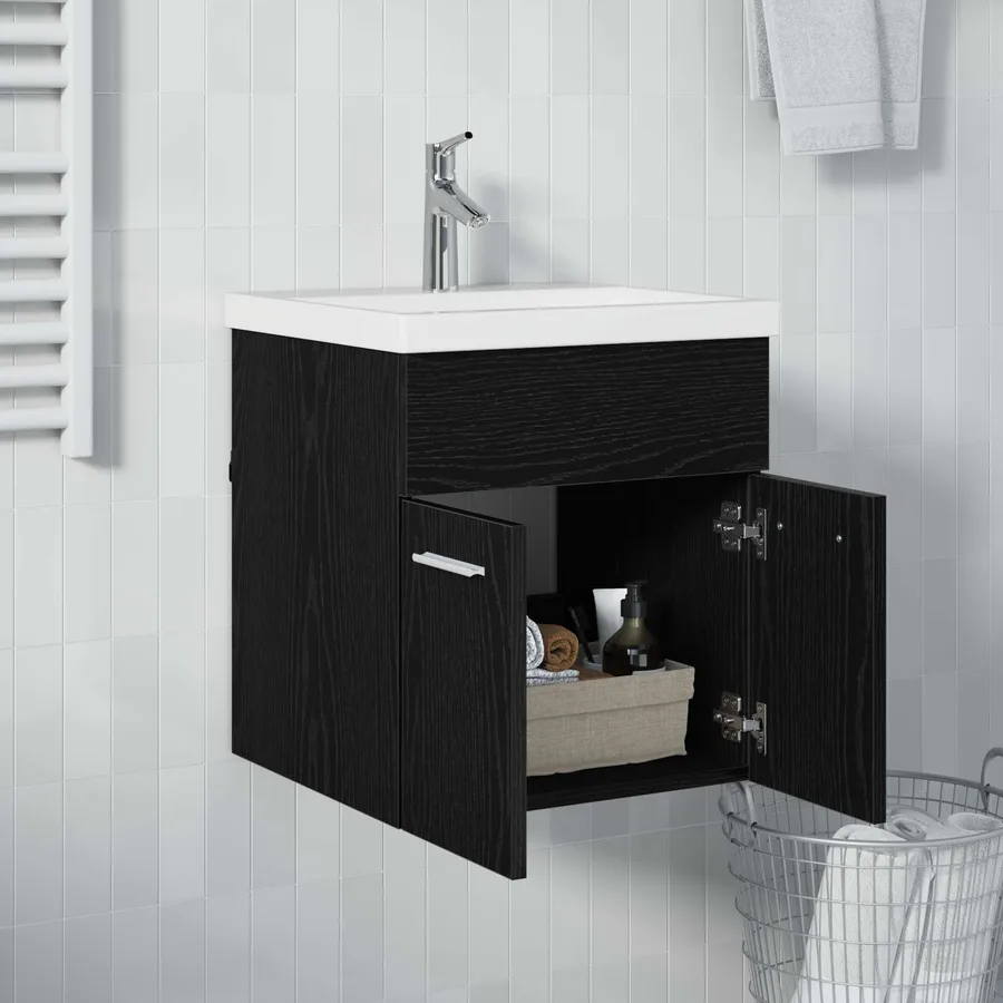Armoire d'évier Chêne noir 41 x 38,5 x 46 cm Bois d'ingénierie - 4