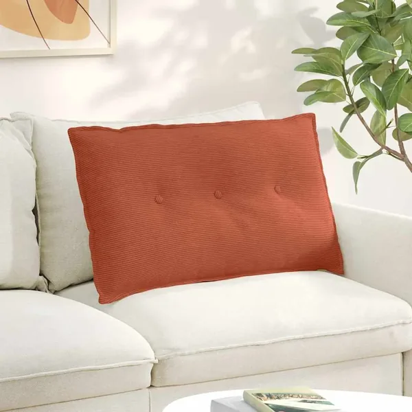 Coussin de Dos Rouge orange 80 x 50 cm Tissu en velours côtelé
