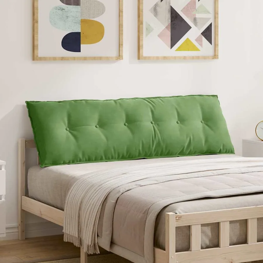 Coussin de Dos Vert clair 160 x 50 cm Tissu en velours côtelé