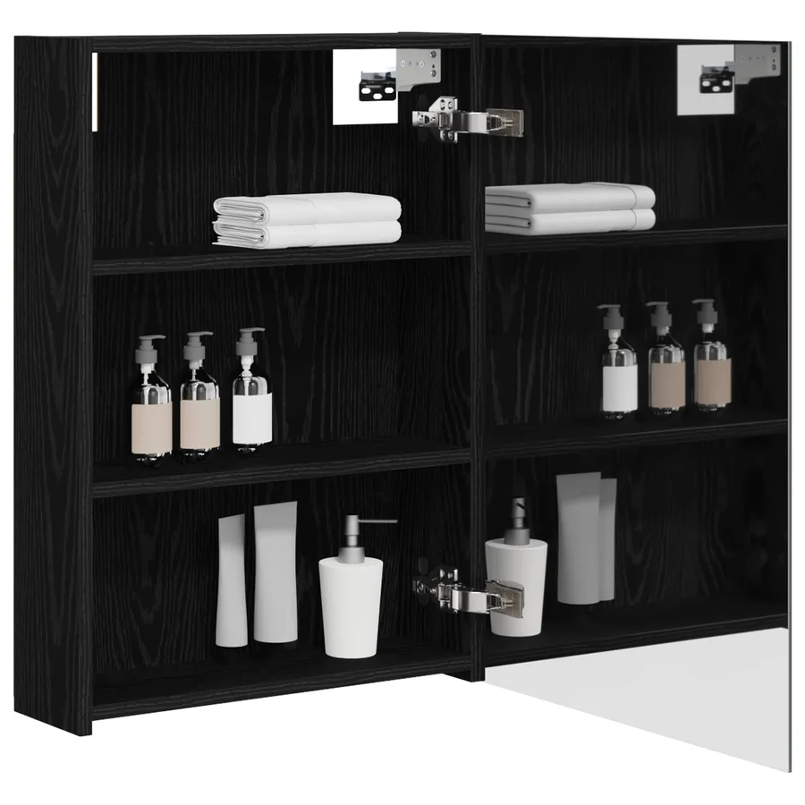 Armoire Miroir de Salle de Bain Chêne noir 50 x 14,5 x 70 cm - 3