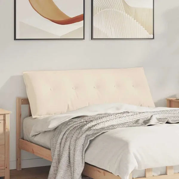Coussin de Dos Beige 140 x 50 cm Tissu en microfibre
