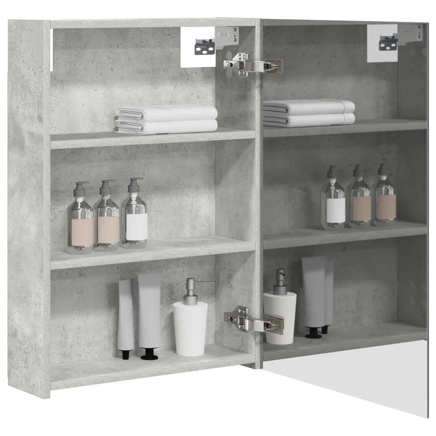 Armoire Miroir de Salle de Bain Gris béton 50 x 14,5 x 70 cm - 3