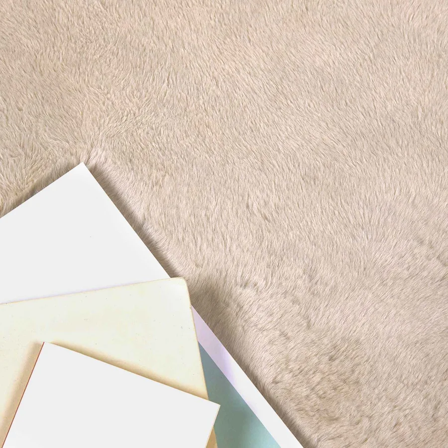 Tapis antidérapant en fausse de lapin OLITE Taupe 60 x 90 cm - 3