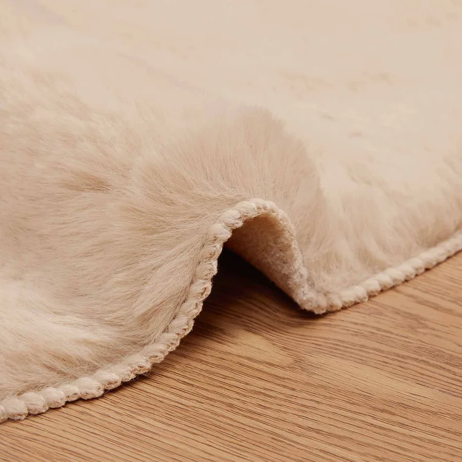 Tapis antidérapant en fausse de lapin OLITE Taupe 60 x 90 cm - 5