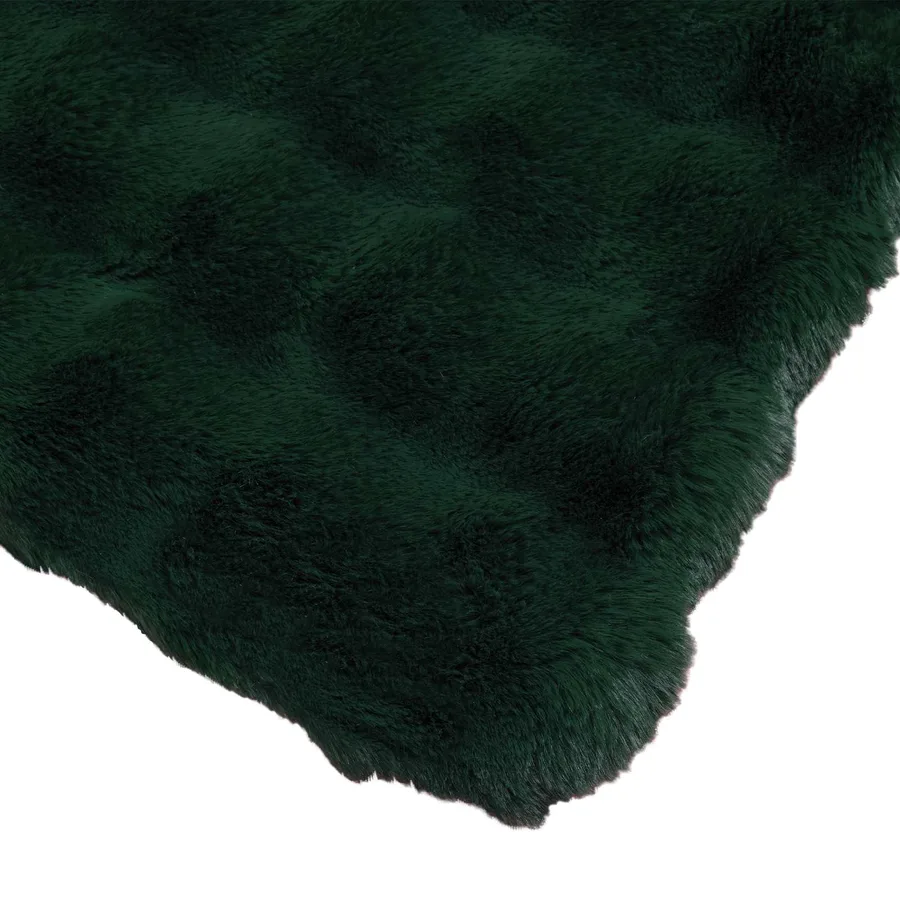 Couverture antidérapante en fausse de lapin Olite Vert foncé - 6