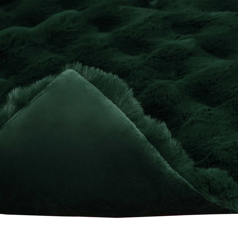 Couverture antidérapante en fausse de lapin Olite Vert foncé - 7