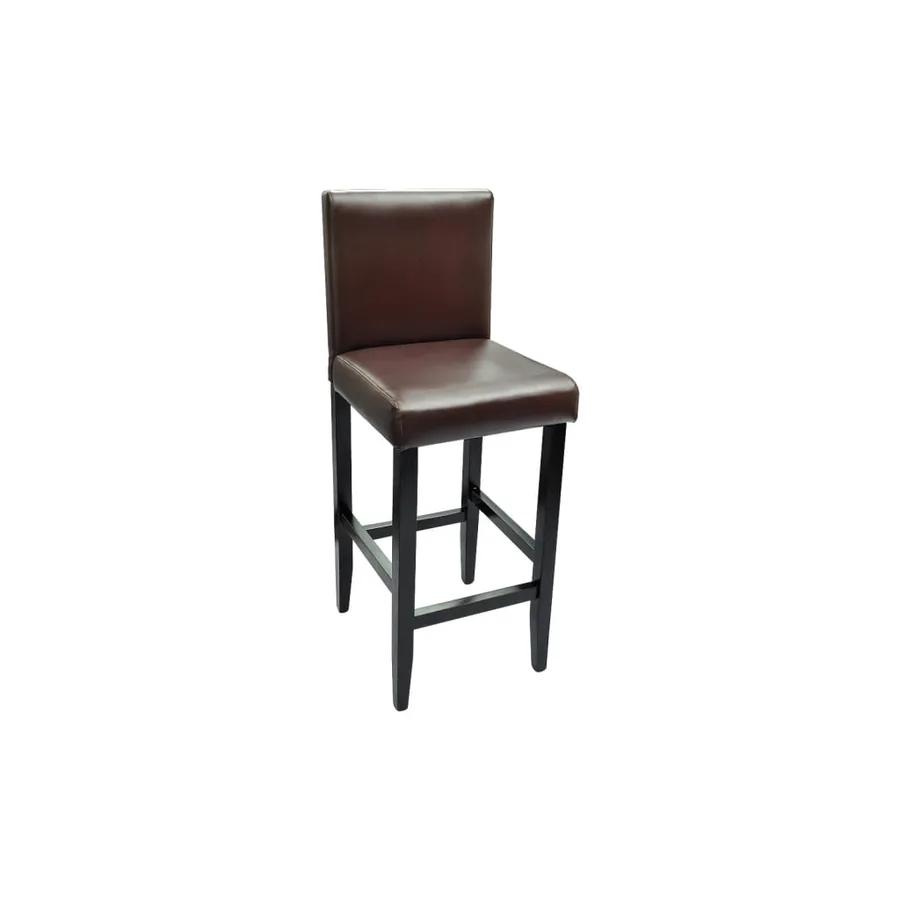 Tabourets de bar lot de 6 marron foncé similicuir - 4