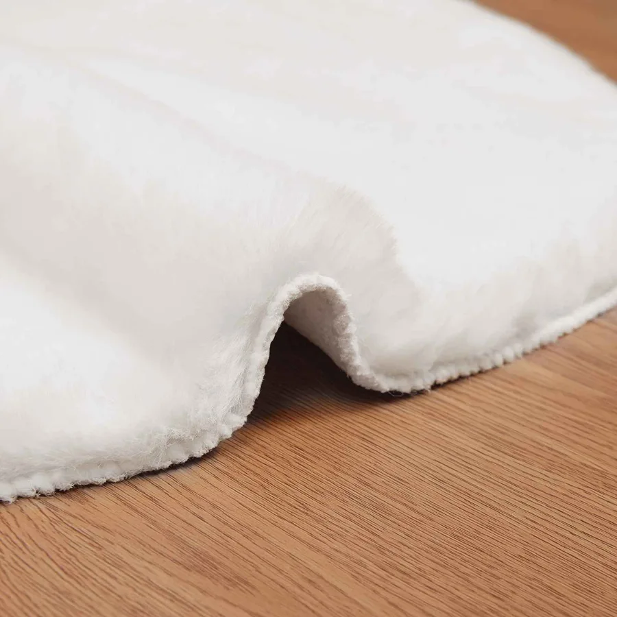 Tapis antidérapant en fausse de lapin OLITE Blanc 80 x 120 cm - 5