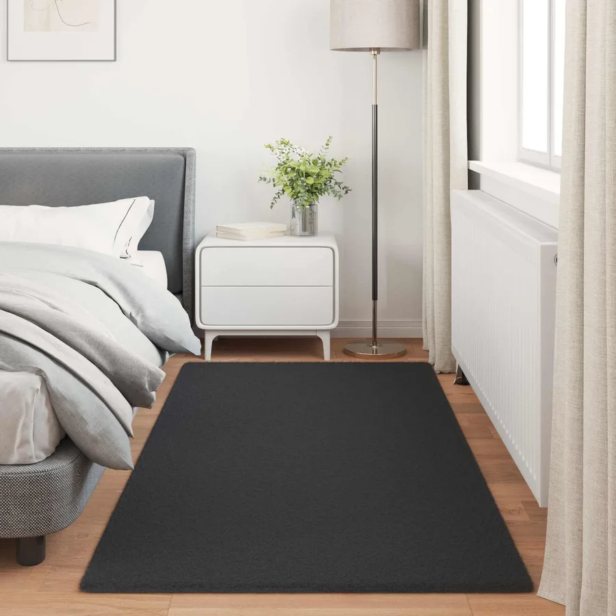 Tapis antidérapant en fausse de lapin OLITE Noir 100 x 200 cm - 4