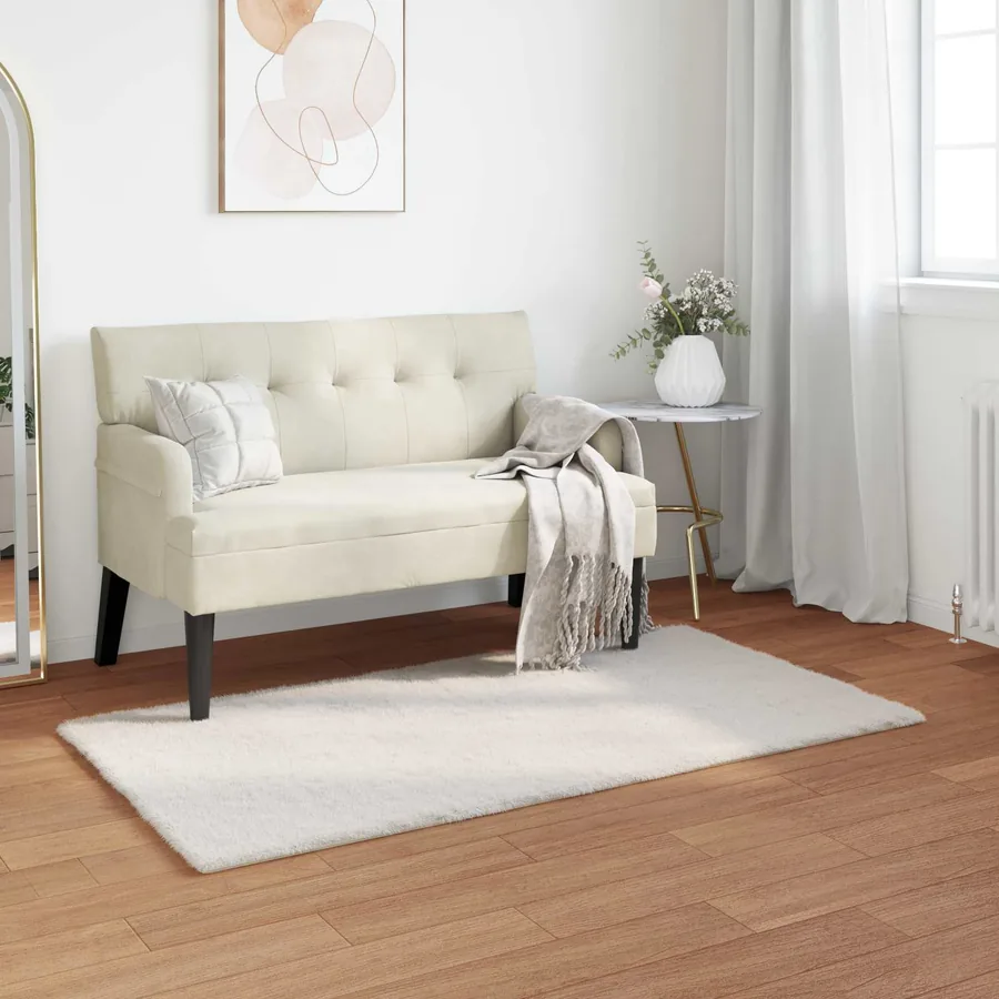 Tapis antidérapant en fausse de lapin OLITE Crème 60 x 110 cm