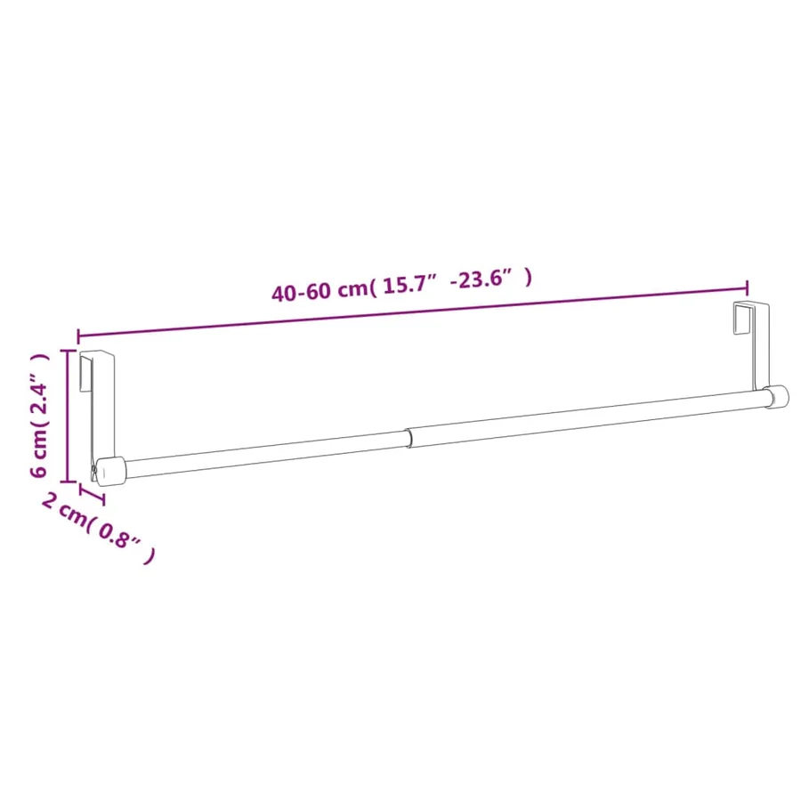 Tringles à rideau 2 pcs blanc et argenté 40-60 cm aluminium - 7