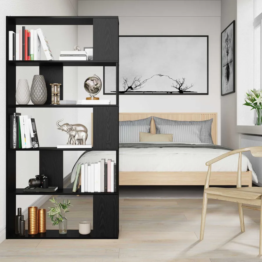Bibliothèque Chêne noir 80 x 24 x 159 cm Bois d'ingénierie - 4