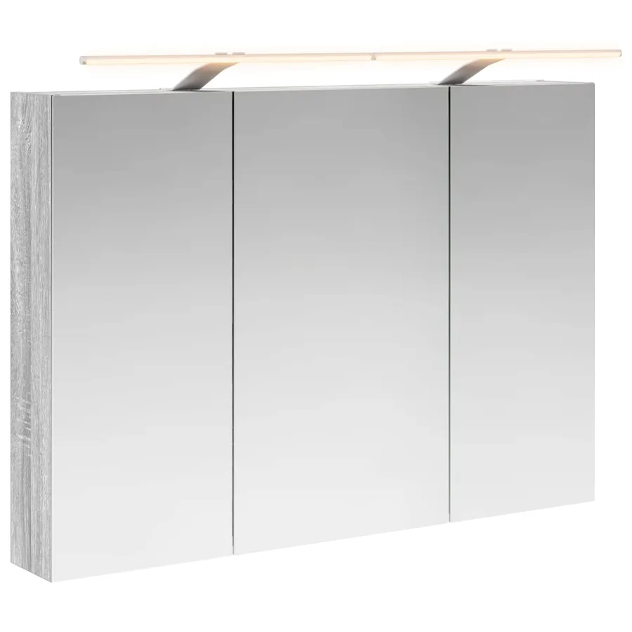 Armoire Miroir de Salle de Bain Gris Sonoma 100 x 14,5 x 70 cm - 2
