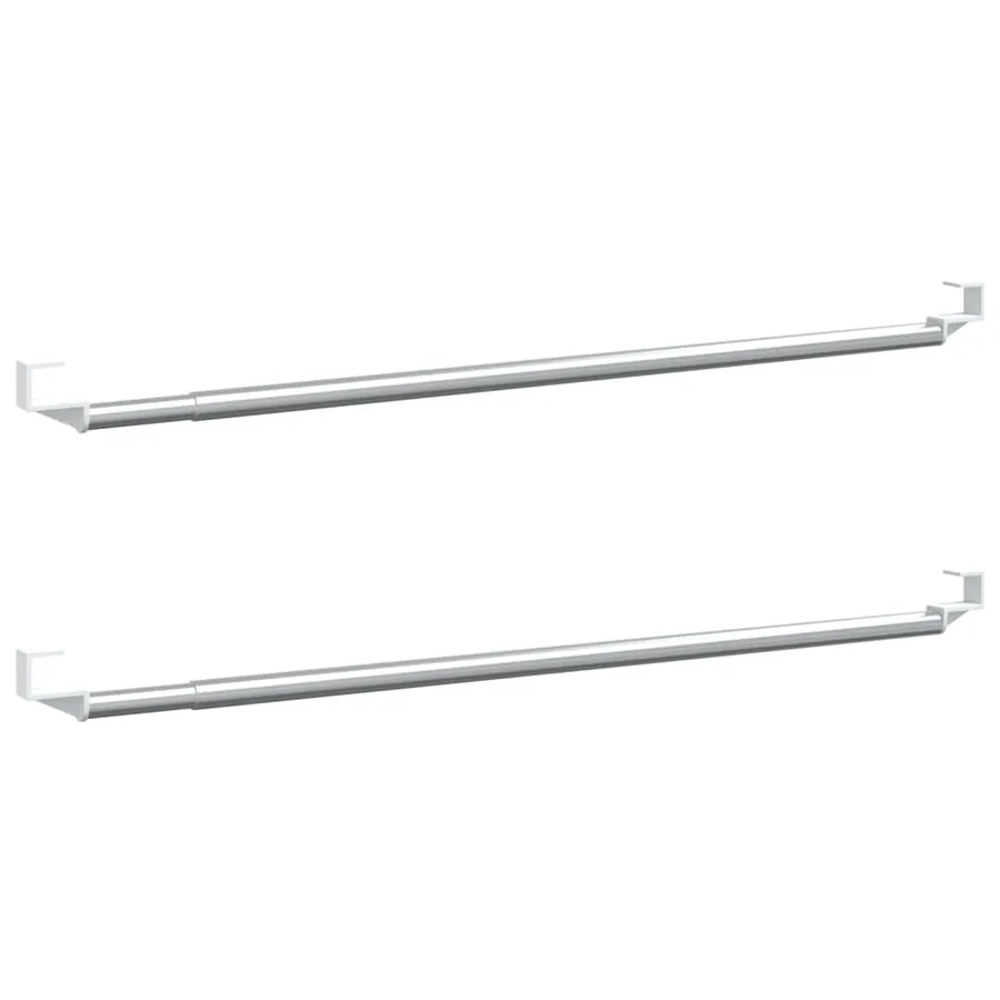 Tringles à rideau 2 pcs blanc et argenté 60-105 cm aluminium - 2