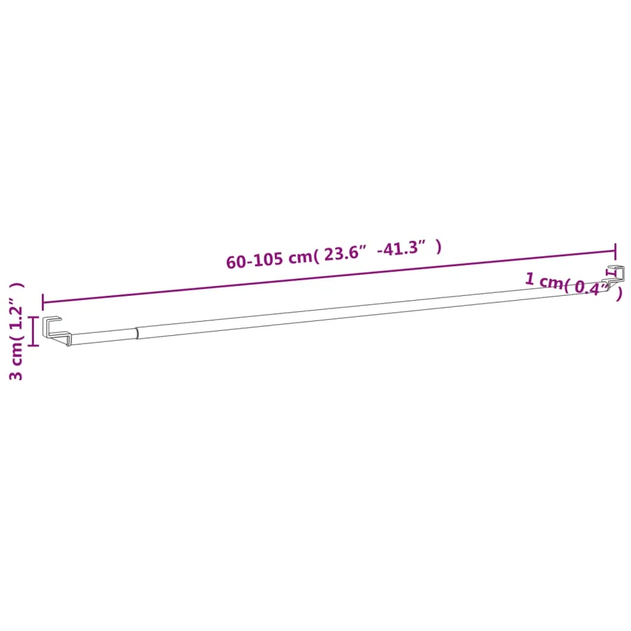 Tringles à rideau 2 pcs blanc et argenté 60-105 cm aluminium - 7