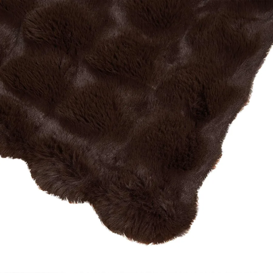 Couverture antidérapante en fausse de lapin Olite Camel - 6