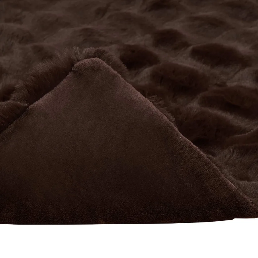 Couverture antidérapante en fausse de lapin Olite Camel - 7