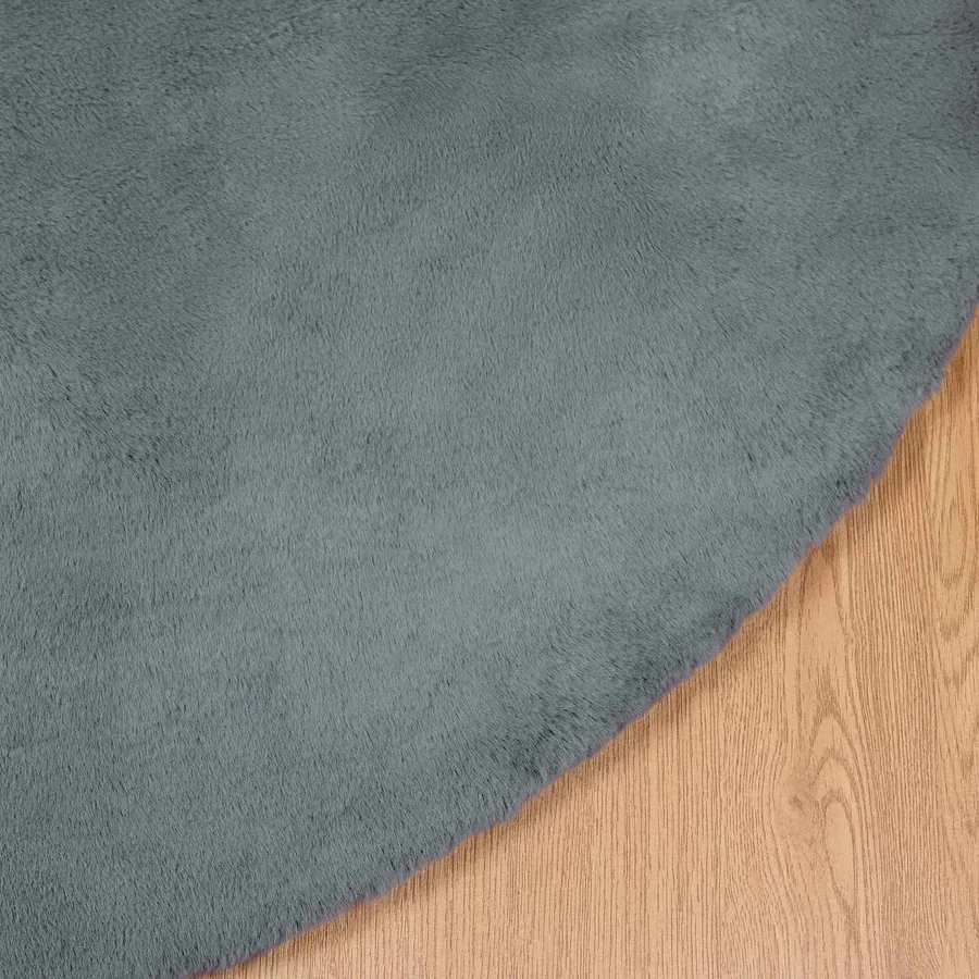 Tapis antidérapant en fausse de lapin OLITE Anthracite Ø 80 cm - 7