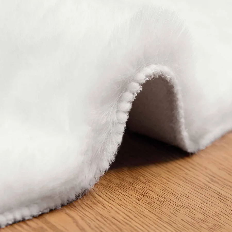 Tapis antidérapant en fausse de lapin OLITE Blanc Ø 100 cm - 5