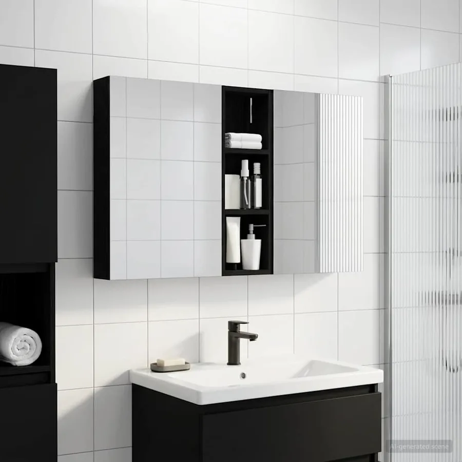 Ensemble de Meubles de Salle de Bain 3 pcs 100 x 10,5 x 60,5 cm - 4