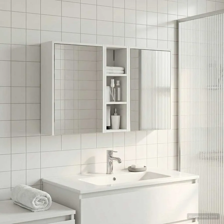 Ensemble de Meubles de Salle de Bain 3 pcs 106 x 16 x 62,5 cm - 4