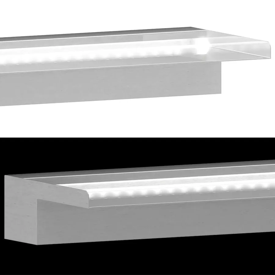 Lame de cascade de piscine avec LED acier inoxydable 110 cm - 3