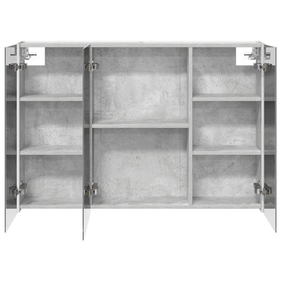 Armoire Miroir de Salle de Bain Gris béton 103,5 x 15,5 x 70 cm - 7