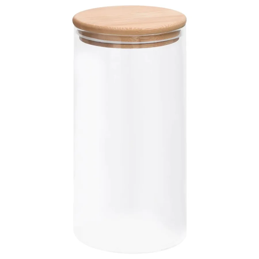 Pots de conservation en verre couvercle en bambou 4 pcs 1200 ml - 2