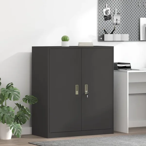 Armoire de rangement Noir 90 x 40 x 105 cm Acier