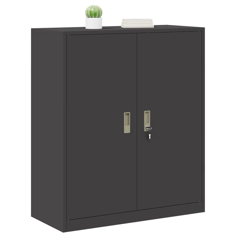 Armoire de rangement Noir 90 x 40 x 105 cm Acier - 3