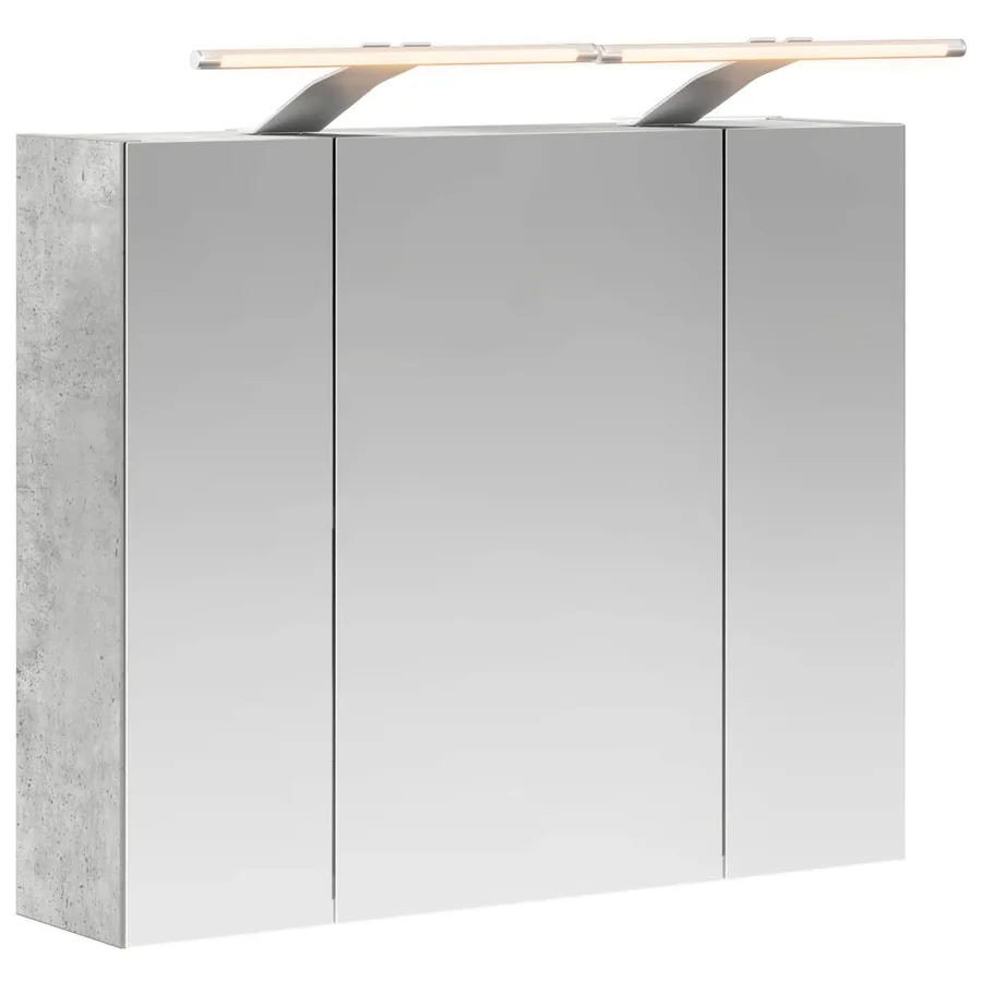 Armoire Miroir de Salle de Bain Gris béton 60 x 14,5 x 50 cm - 2