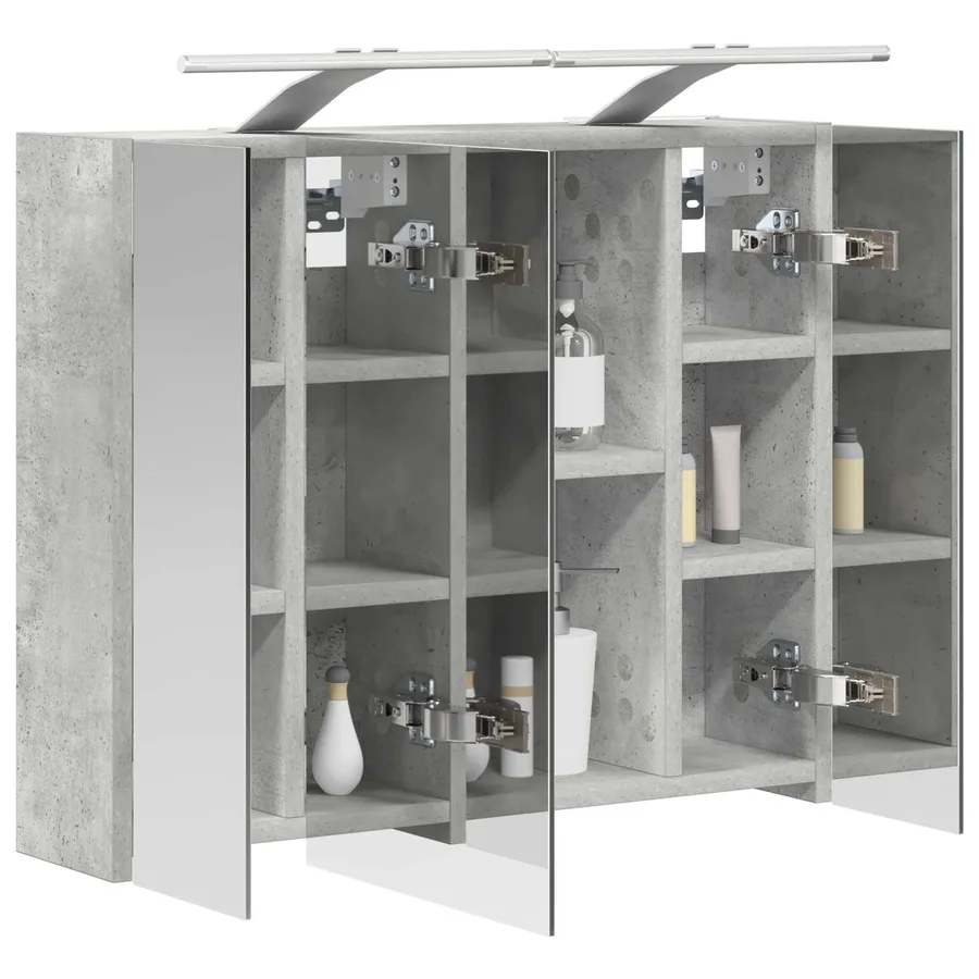 Armoire Miroir de Salle de Bain Gris béton 60 x 14,5 x 50 cm - 3