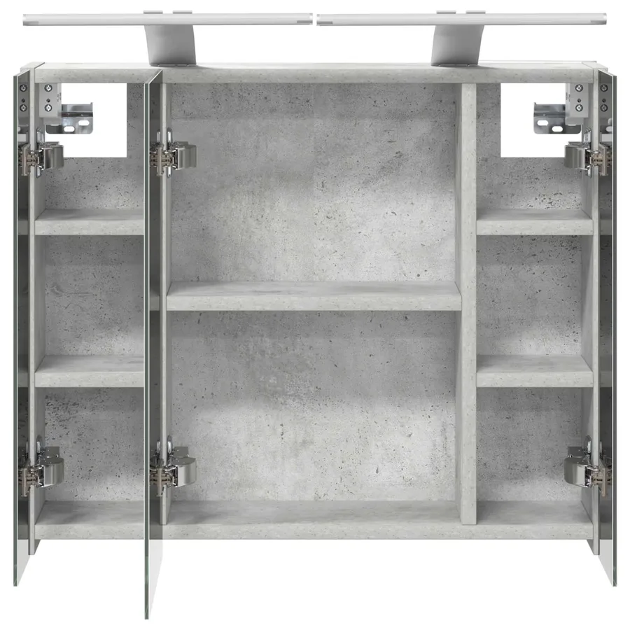 Armoire Miroir de Salle de Bain Gris béton 60 x 14,5 x 50 cm - 7